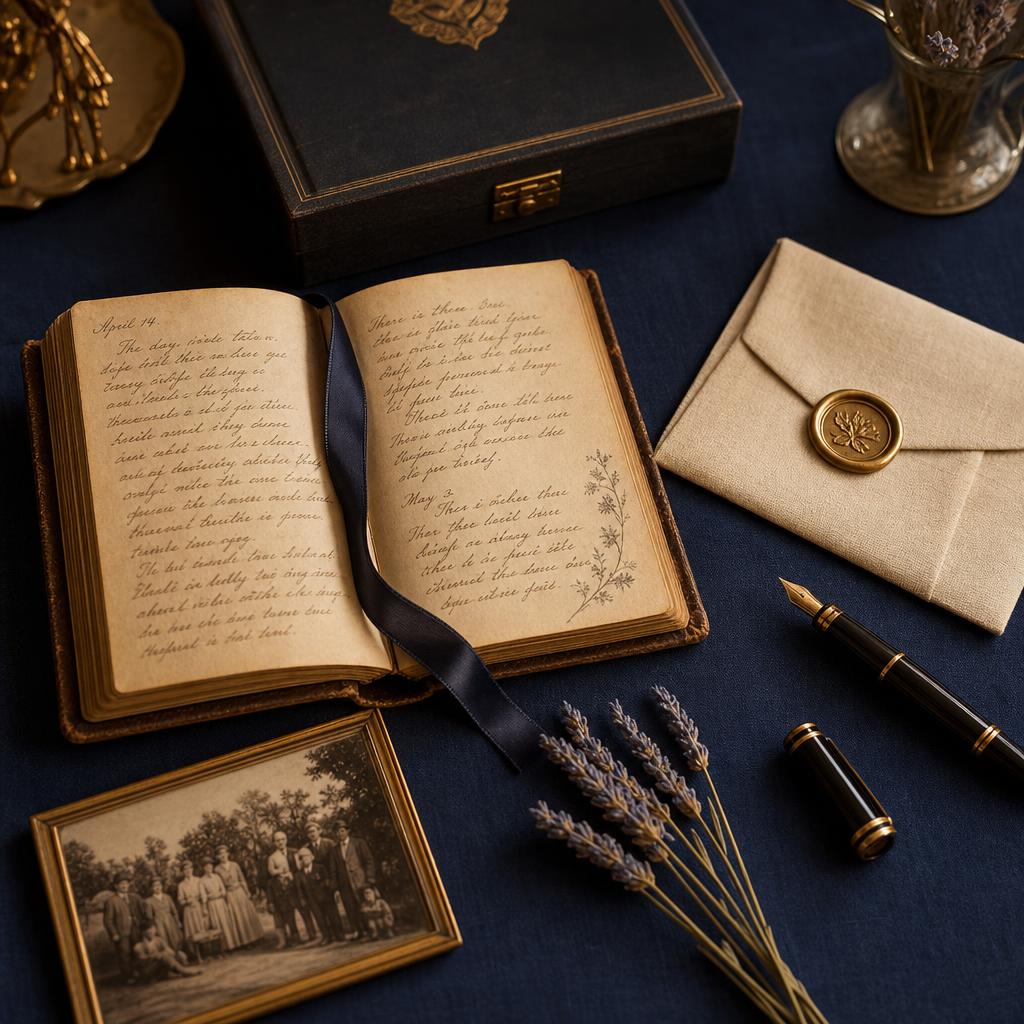Legacy letter and keepsake book arranged on a quiet table